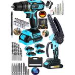 Dynamic Max 2'li Set 598RV Çift Pala Odun Dal Budama Testeresi 4 Akülü Vidalama Metal Şanzuman Darbeli Matkap