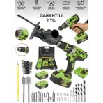 Dynamic Max 2'li Set 780RP Bakır Sargı Darbeli Şarjlı Vidalama Tilki Testere Metal Şanzıman Yeşil Matkap