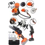 Dynamic Max 2'li Set 9 Hp Benzinli Sırt Tipi Çim Biçme Makinası ve 598VF Şarjlı Zinçirli Dal Budama Makinası