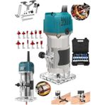 Dynamic Max Alman 4200RPM 6 Kademe Devir Ayarlı Formika Traşlama Freze Makinesi 6 mm Pens + 12 Adet Uç Blue