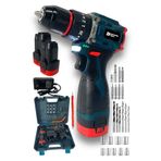 DynamicTech Kömürsüz Darbeli Şarjlı Matkap Lion Armut Batarya Metal Şanzıman Çift Akülü Vidalama Setli