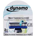 Dynamo 2'li Yedek 3 Bıçaklı Mach 3 Uyumlu Sistem Tıraş Bıçağı