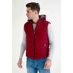 Dynamo Bordo Renkli Erkek Kapüşonlu Polar Astarlı Şişme Yelek, Regular Fit ve Modern Stil ile Üst Düzey Konfor - Kırmızı - 3XL