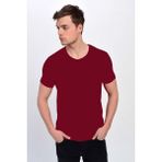Dynamo Erkek Basic Likralı V-Yaka T-Shirt - T-339 - Bordo - Xxl