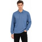 Dynamo Erkek Büyük Beden Mevsimlik Polo Yaka Cepli Sweatshirt BGL-ST05367 - Mavi - 4XL