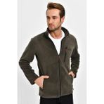 Dynamo Erkek Haki Fermuarlı Cepli Polar Ceket 6544 - 3XL