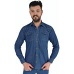 Dynamo Erkek Kot Çift Cepli Gömlek Silim Fit BGL-ST02756 - Mavi