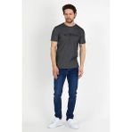 Dynamo Erkek Siyah Bisiklet Yaka Nakış Detaylı T-Shirt T-866 - XL