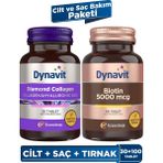 Dynavit Collagen&Hyaluronic Acid Complex 30 Tablet - Saç&Cilt&Tırnak + Biotin 5000 mcg 1000 Tablet – Işıltı Paketi - --