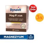 Dynavit Mag Focus 15 Çiğneme Tab - Magnezyum & Fosfotidilserin - 3 Adet (45 Tablet) - Dezenfektan Hediyeli (%72 Alkol)