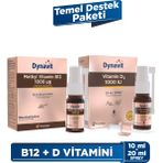 Dynavit Methylcobalamin Vit B12 1000MCG 10ML Dilaltı Sprey & Vit D3 1000 Iu 20 ml Sprey - Temel Destek Paket - Aromasız