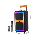 Dynego Bluetooth Taşınabilir Mikrofonlu Karaoke Led Işıklı Speaker Hoparlör Ultra Ses Sistemi