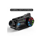 Dynego Intercom Kameralı Motosiklet Bluetooth Kask Kulaklık Ses Kontrolü 1080p Video Kayıt Videolu Interkom