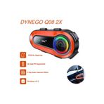 Dynego Q08 2x Motosiklet Kask Kulaklık Intercom Telsiz Görüşmeli Işıklı Motorsiklet Interkom
