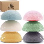 DYS Farm Doğal Konjac 6'lı set halinde yüz süngeri, yüz süngeri, yüz temizleyici, yüz peelingi, yüz temizleme, aktif karbon, zerdeçal, Aloe Vera tüm cilt tipleri için
