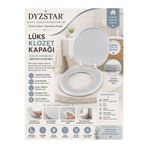 DYZSTAR Lüks Klozet Kapağı Kalın Süngerli Yumuşak Oturumlu Desenli WC Kapağı Beyaz