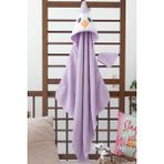Dyzstar Penguen Nakışlı Unisex Şapka ve Keseli Bebek Banyo Havlusu - 001-Renkli - Standart