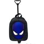 Dzc Kuzenler Avm Anaokulu Kreş Çocuk Valiz Sırt Çantası Çekçekli Spiderman Tekerlekli - Siyah - Mavi - ÇEKÇEKLİ - 30X21X12