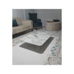 DZGN HOME Ahşap Dikdörtgen Yer Sofrası-Hamur Açma Masası - Beyaz Mermer 70 x 120 cm