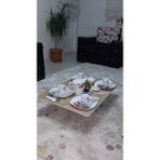 DZGN HOME Ahşap Dikdörtgen Yer Sofrası-hamur Açma Masası Kahverengi Mermer 60 x 90 cm Kahverengi Mermer