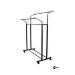 DZGN HOME AYARLANABİLİR METAL KONFEKSİYON ASKISI ÇİFTLİ PORTATİF AYAKLI VİTRİN ASKILIK