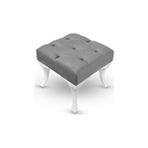 DZGN HOME Kapitoneli Kapıönü Ayak Ucu Bench Puf Makyaj Koltuğu– 50 x 50 cm - Açık Gri