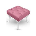 DZGN HOME Kapitoneli Kapıönü Ayak Ucu Bench Puf Makyaj Koltuğu– 50 x 50 cm - Pudra Pembe