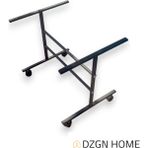 Dzgn Home Tekerlekli Orta Sehpa Ayağı Metal Masa Ayağı Kalın Profilli - Siyah