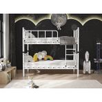 Dzgn Home Zambak Genç Çocuk Yatak Odası Metal Ranza ve Karyola - 90 x 200 cm - Beyaz - 90 x 190 cm
