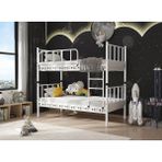 Dzgn Home Zambak Genç Çocuk Yatak Odası Metal Ranza ve Karyola - 90 x 200 cm - Beyaz - 90 x 200 cm