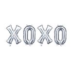 Dzrige 16 inç XOXO Balonlar Sevgililer Günü Mylar Folyo Mektup Balonlar Afiş Sevgililer Partisi Düğün Gelin Duşları Nişan Yıldönümü Dekor Malzemeleri (Gümüş)