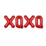 Dzrige 16 inç XOXO Balonlar Sevgililer Günü Mylar Folyo Mektup Balonlar Sevgililer Günü Partisi Düğün Gelin Duşları Nişan Yıldönümü Dekor Malzemeleri için Afiş (Kırmızı)