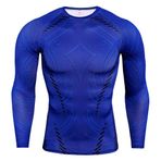 DZYP Erkek spor kompresyon tişörtü, uzun kollu, hızlı kurur, nem emici ve nefes alır, spor, fitness, antrenman, futbol, koşu ve binicilik için uygundur., A-4, XL