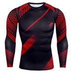 DZYP Erkek spor kompresyon tişörtü, uzun kollu, hızlı kurur, nem emici ve nefes alır, spor, fitness, antrenman, futbol, koşu ve binicilik için uygundur., A-7, XXL