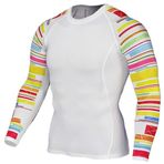 DZYP Spor kompresyon tişörtü, erkekler için, hızlı kurur, nemi dışarı atar ve nefes alır, uzun kollu spor fitness antrenmanı, futbol jogging için. (T-125, XL)