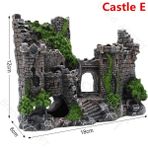 E- 20X14X8CM Stili Akvaryum Eski Kale Dekorasyonu Reçine Yapay Bina Kayalar Mağara Için Akvaryum Balık Tankı Peyzaj Süsü Dekor (Yurt Dışından) - Akvaryum dekorasyonu
