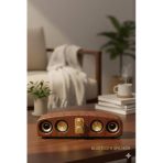 E-3403 10W Bluetooth Hoparlör | Usb Tf Kart Aux Destekli | Type-C Şarjlı Taşınabilir Speaker Ahşap