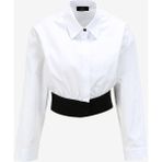 E 4.0 Design Studio x Fabrika Beyaz Kadın Crop Gömlek F3WL-GML W20 - 40