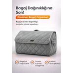 E-BİZ Bagaj Çantası Oto Bagaj Organizer Lüks Tay Tüyü Su Geçirmez Kaymaz Katlanır Düzenleyici - Gri