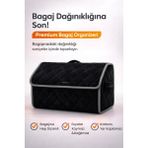 E-BİZ Bagaj Çantası Oto Bagaj Organizer Lüks Tay Tüyü Su Geçirmez Kaymaz Katlanır Düzenleyici - Siyah - Gri