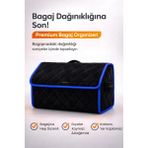E-BİZ Bagaj Çantası Oto Bagaj Organizer Lüks Tay Tüyü Su Geçirmez Kaymaz Katlanır Düzenleyici - Siyah - Mavi