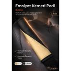 E-BİZ Emniyet Kemeri Kılıfı 2 Adet Deri Carbon Yumuşak Dolgulu Boyun Konfor Emniyet Kemer Pedi - Siyah - Bej