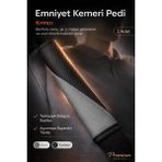 E-BİZ Emniyet Kemeri Kılıfı 2 Adet Deri Carbon Yumuşak Dolgulu Boyun Konfor Emniyet Kemer Pedi - Siyah - Gri