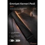 E-BİZ Emniyet Kemeri Kılıfı 2 Adet Deri Carbon Yumuşak Dolgulu Boyun Konfor Emniyet Kemer Pedi - Siyah