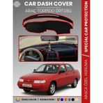 E-BİZ Lada 110 Vega (1995-2007) Torpido Örtüsü Ön Panel Halı Torpido Koruma Tam Uyum Araca Özel Kaymaz - Siyah - Kırmızı
