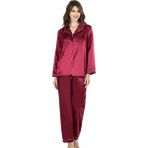 E-Bulurum Bordo Ikili Saten Gecelik Pijama Takımı 7647