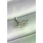 E BULURUM HS8971-1648 316L Çelik Gümüş Renk Zirkon Taşlı Dal Tragus Piercing 5886