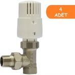 E.C.A 4 Adet Eca Trv4 Termostatik Köşe Radyatör Valfi Petek Vanası 602120755