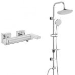 E.C.A İcon Banyo Bataryası ve T-May Paslanmaz Krom Banyo Lidya Oval Tepe Duş Takımı Seti