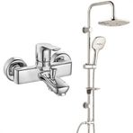 E.C.A Luna Banyo Bataryası ve T-May Paslanmaz Krom Banyo Ayvacık Elips Tepe Duş Takımı Seti